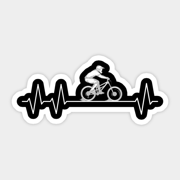 Mountain Biking Pulse Downhill Biker Heartbeat MTB Sticker by Foxxy Merch